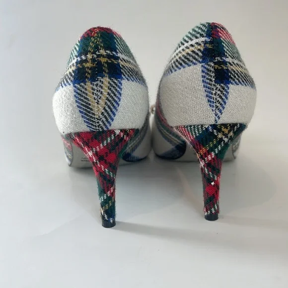 J.CREW | Colette pumps in Snowy Stewart Tartan with Glitter Bow | Size 8 - Picture 4 of 5